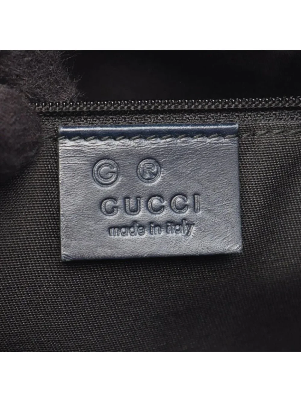 Gucci Shoulder Bag GG Supreme Beige Navy Canvas Leather